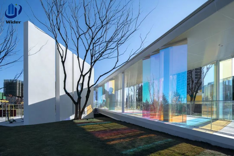 Dichroic glass creates a distinct visual impact by changing color in different l