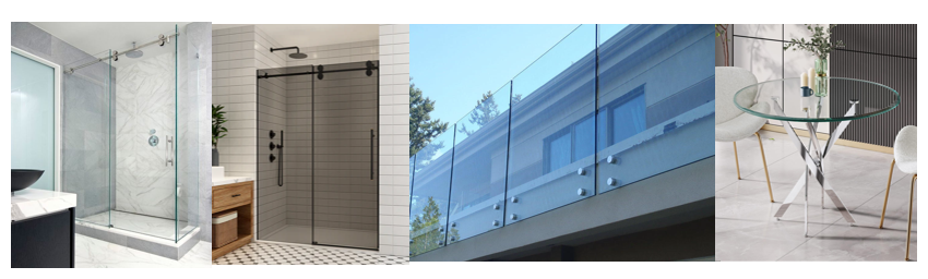 tempered glass applicatin shower door glass railing table top  qdwider